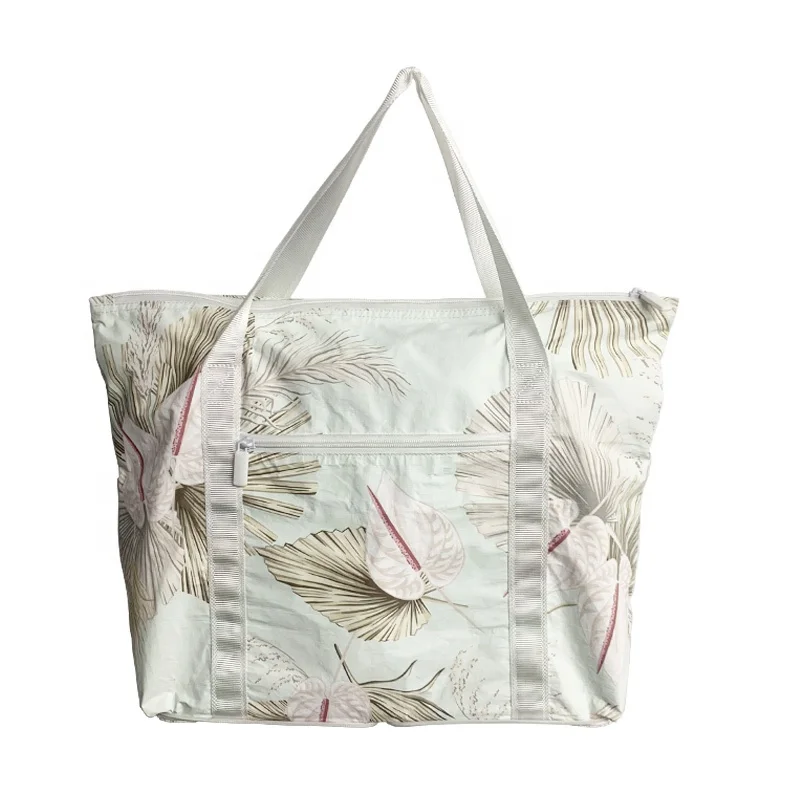 New Arrival Large ECO Friendly Printed Dupont Shopping Bags Washable Tyvek Paper Folding Tote Bag