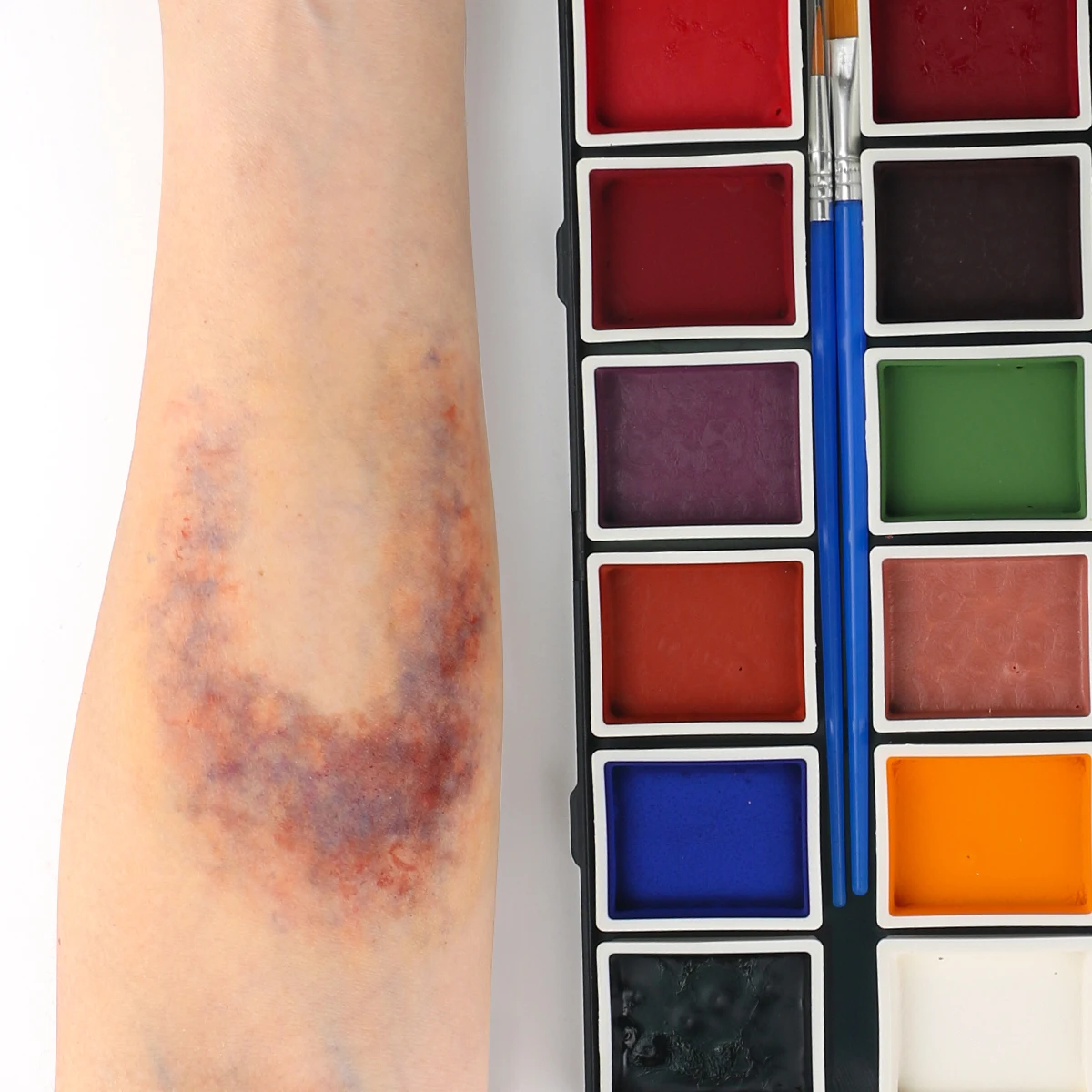 FX Alcohol Activated Cosmetic Face body Paint 12 Colors Waterproof Body Painting Palette for Stage Makeup