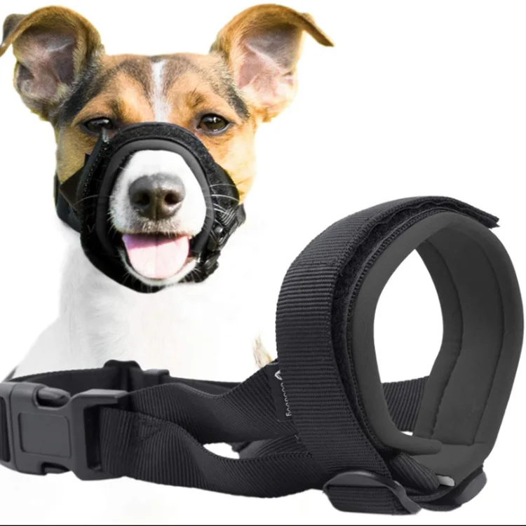 Прочный чехол для рта собаки, мягкая дышащая Неопреновая подкладка, регулируемый нейлоновый намордник для собаки