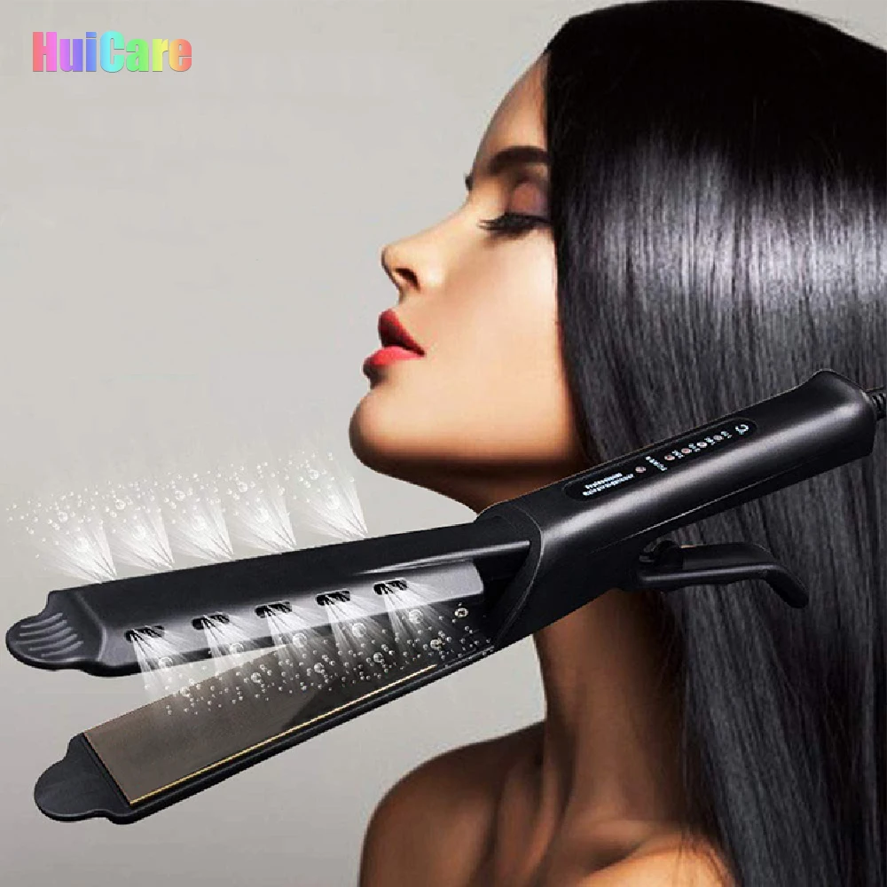 Wholesale Professional Hair Straightener Titanium Flat 2 in 1 Irons Wide Plate Electric Hair Straightener