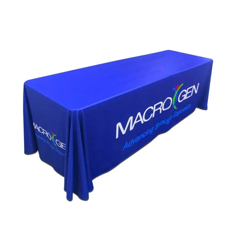 Custom Fitted Table cover Fast Delivery  for Fair show event, waterproof Trade Show Events Table Cloth