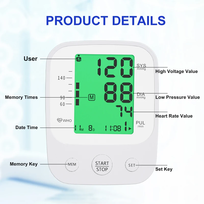 AXD Care AXD-812 New Design Blood Pressure Measuring Devices Arm Cuff Digital BP Apparatus Electronic Arm Blood Pressure Monitor