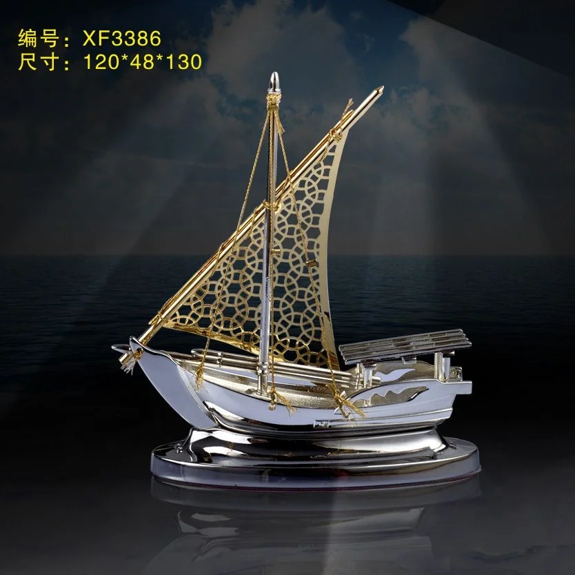 high quantity zinc alloy metal Golden boat trophy Qatar UAE Dubai traditional boat souvenir gift award