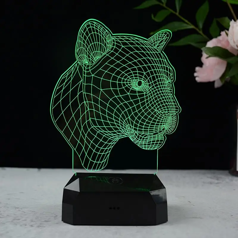 Пользовательские акриловые 3D лампа LED ночник рисунок слона 7 видов цветов Сенсорная настольная Оптическая иллюзия украшения спальни светодиодный потолочный светильник