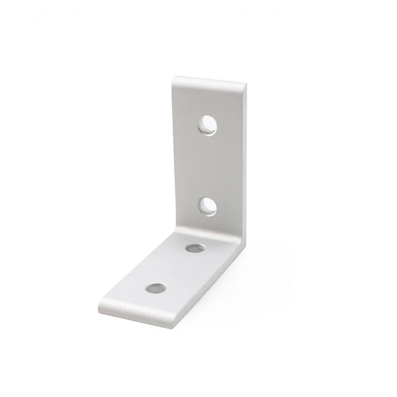Fractional inch ROHS CNC L shape 2x2 inches 4 hole aluminum corner bracket for T slot Conveyors/Workbench #6344