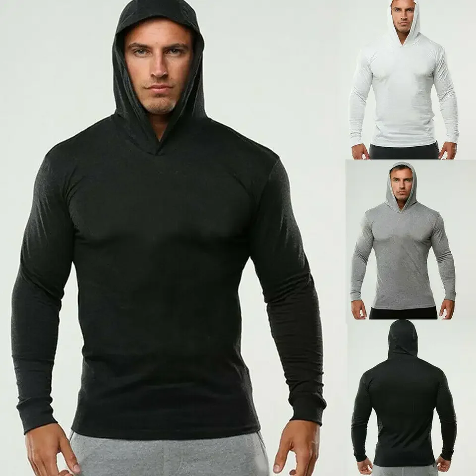Custom Men Compression Pullover Running Jogger Hoodies Sweatshirts