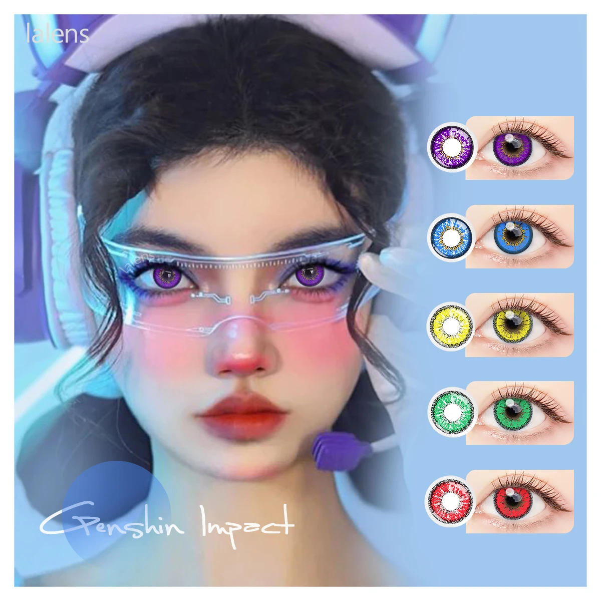 Lalens Popular Game Anime Cosplay Soft Contact Lenses Wholesale Half Yearly 14.5MM Eye Colored Contact Lenses With Prescription