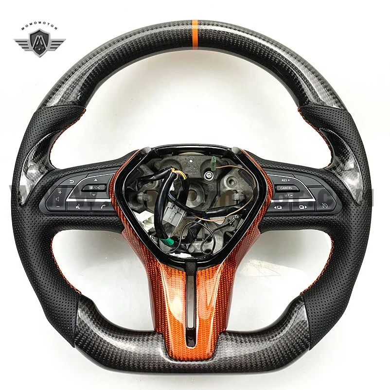 CARBON FIBER STEERING WHEEL LEATHER CUSTOMIZED FOR INFINITI  Q50 Q50S Q50L QX50 2017 2018 2019 2020 CAR STEERING WHEEL