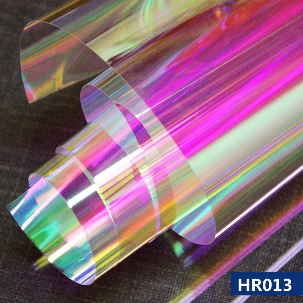 1.38x30m Dichroic transparent adhesive film rainbow for windows that changes color