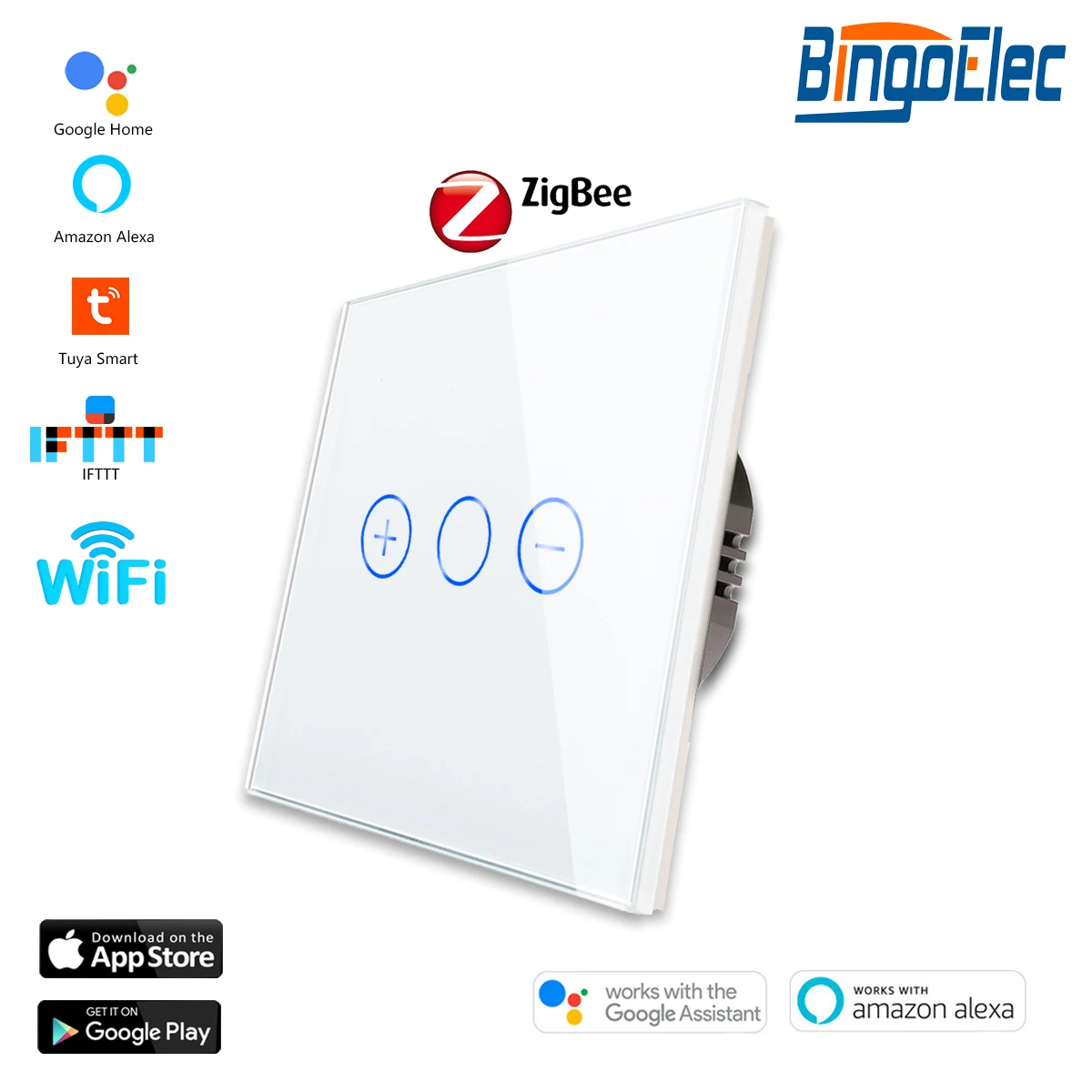 Bingoelec Manufacture 1Gang 1Way High Smart Home European Style Zigbee Led Dimmer