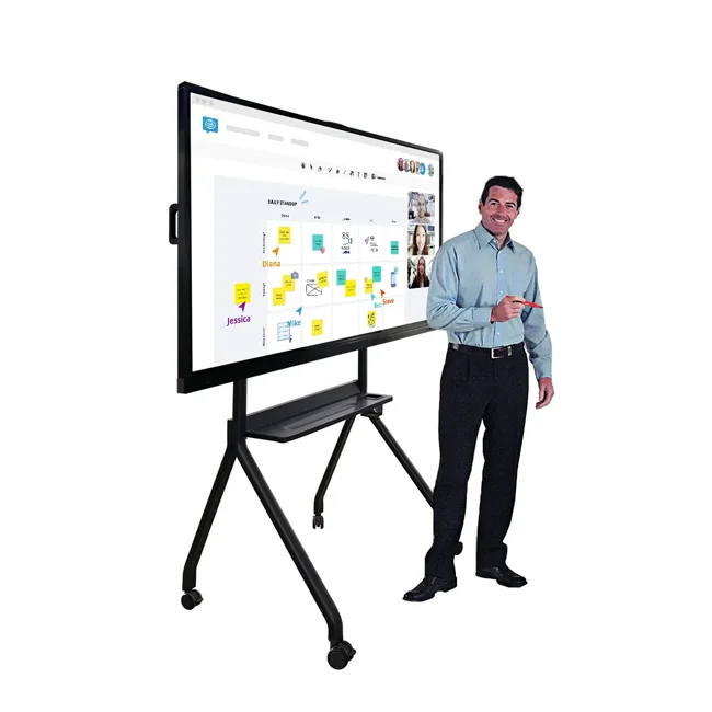 Education Classroom Office 65 75 86 inch IR Display LCD Writing Touch Screen Flat Panel White Smart Whiteboard Interactive Board