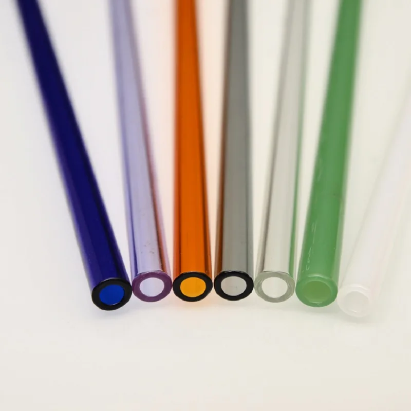 Drinking Straw Straw Colored Borosilicate Straight and Curved Glass New 3.3 Wine CLASSIC Water Pipes Smoking Herb Glass 8*200mm