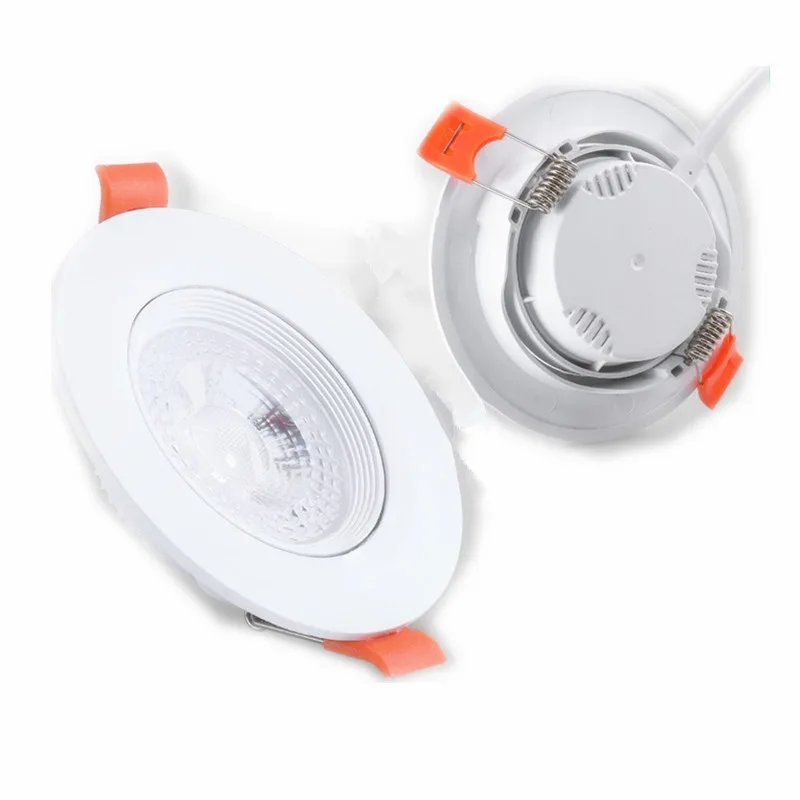 Round Square Recessed Spotlight Adjustable SMD Downlight 5w 7w Ceiling Spot Light Cabinet 3CCT LED Slim Spot Light LED