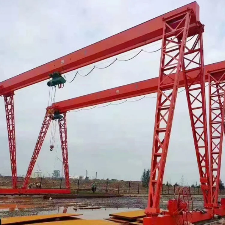 Industrial 30 Ton Single Beam Gantry Crane with Hoist Engine Motor Powered Gearbox Bearing Core Components Construction Industry