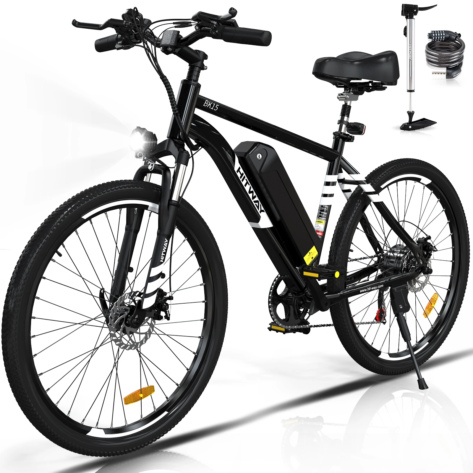 HITWAY черный BK15M оптом горный велосипед с Shimano 7 скоростей передачи литиевая батарея 500 Вт для рынка США Сертифицированный