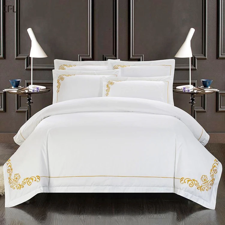 High Quality White Jacquard Hotel Linen Luxury Duvet Cover For Sheraton Hotel