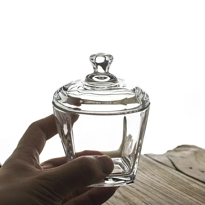 New Design Exquisite Glass Jars Sugar Pot Small Gift Boxes For Sweets Clear Glass Candy Storage Jar