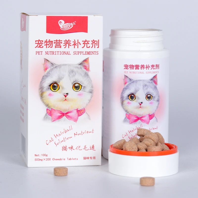 Кокосовое масло с витамином, поддержка шариков для волос, мягкие жевательные добавки для кошек