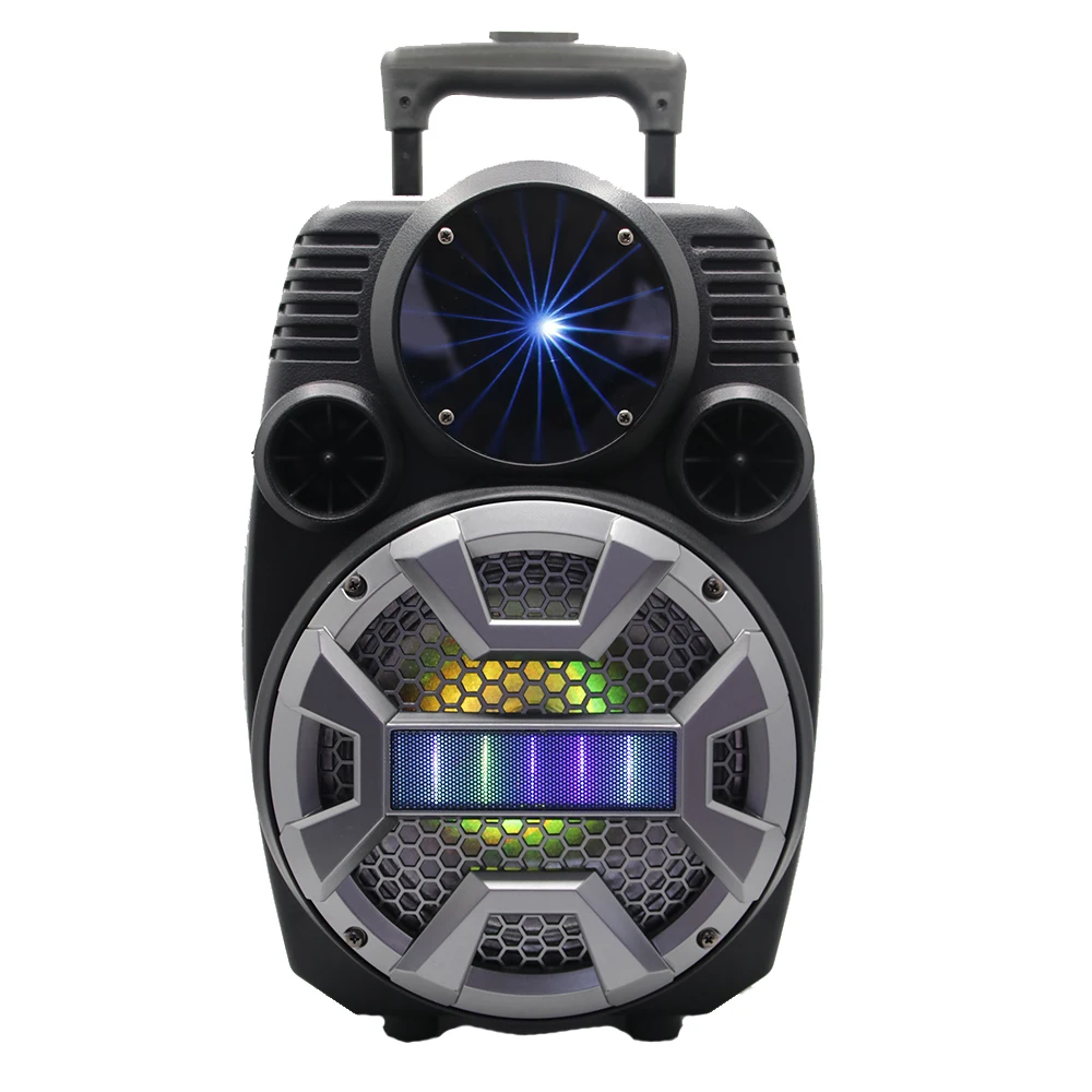 cmik mk-b19 8 inch wireless outdoor portable  with led display microphone remote trolley sound box speaker bocinas parlente