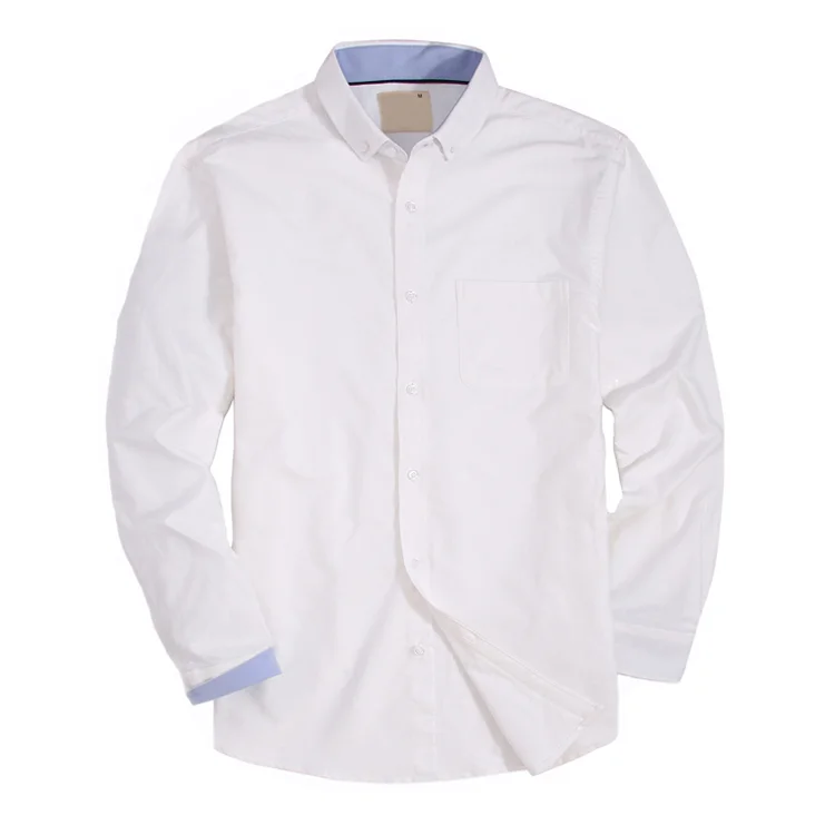 OEM хлопок полиэстер высокое качество приталенная Повседневная деловая рубашка с длинным рукавом для мужчин