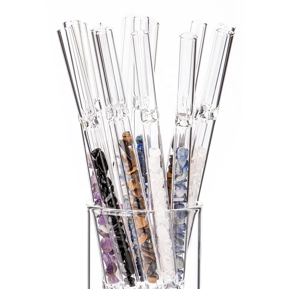 High Quality Eco Friendly Reusable Straw,Healing Crystal Gemstone Drinking Straw,Energy Crystal Chips Biodegradable Straw