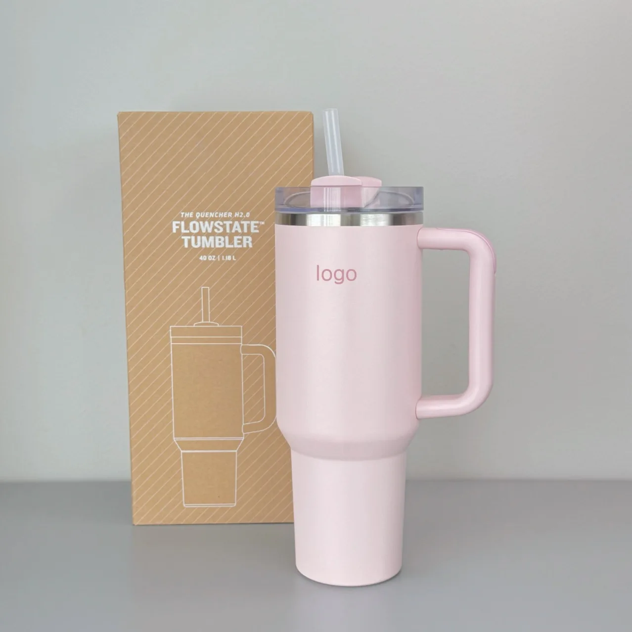 New 40oz Double Wall Vacuum Insulated Thermos Cup With Handle Lid Stainless Steel Car Thermos Straw Coffee Cup Drink Bottle
