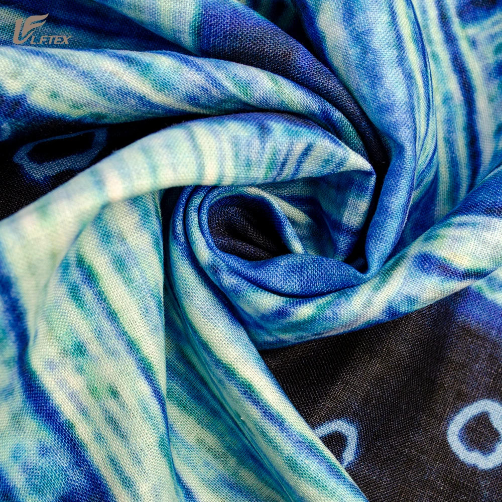 Китайская оптовая продажа готовых товаров, дышащая органическая ткань рами для женских платьев, ткань с принтом