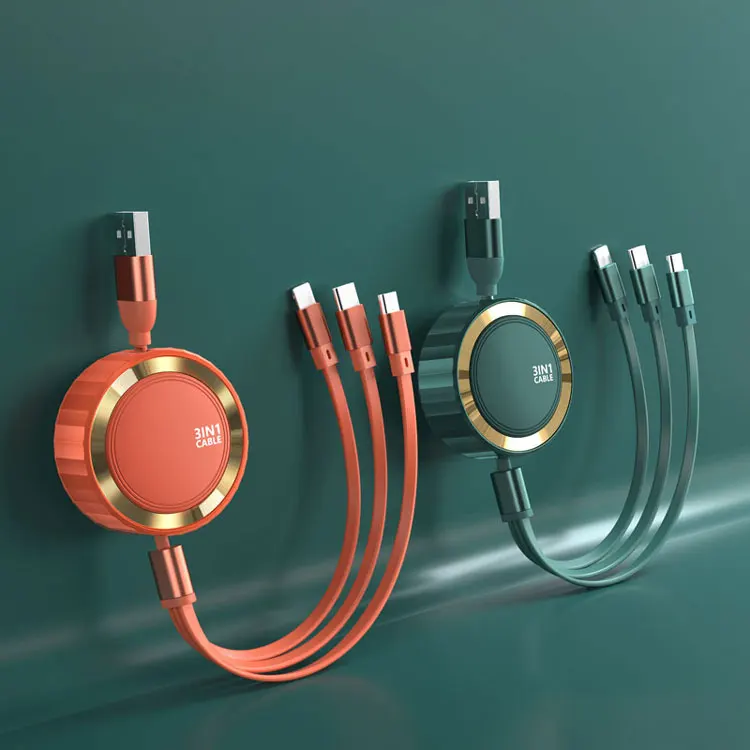 
Convenient multifunction travel charging line intelligent chip iphone universal fast 3 in 1 data cable 