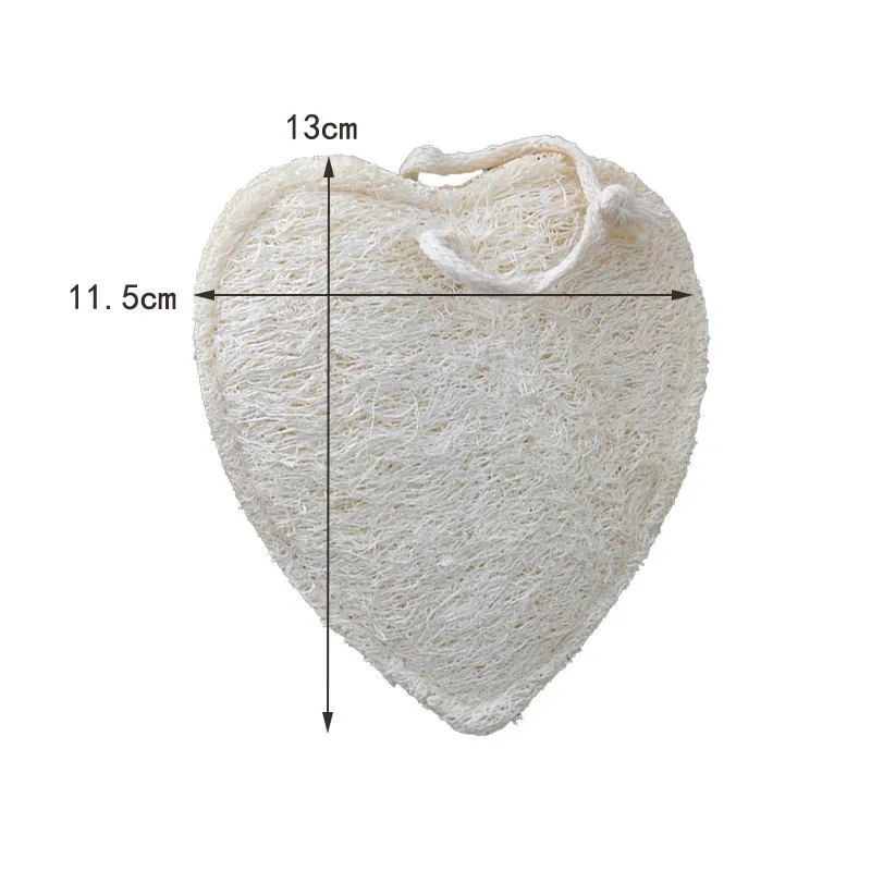 Heart Shape Organic Brush Natural Loofah Body Scrub Brush Biodegradable Loofah Bath Sponge