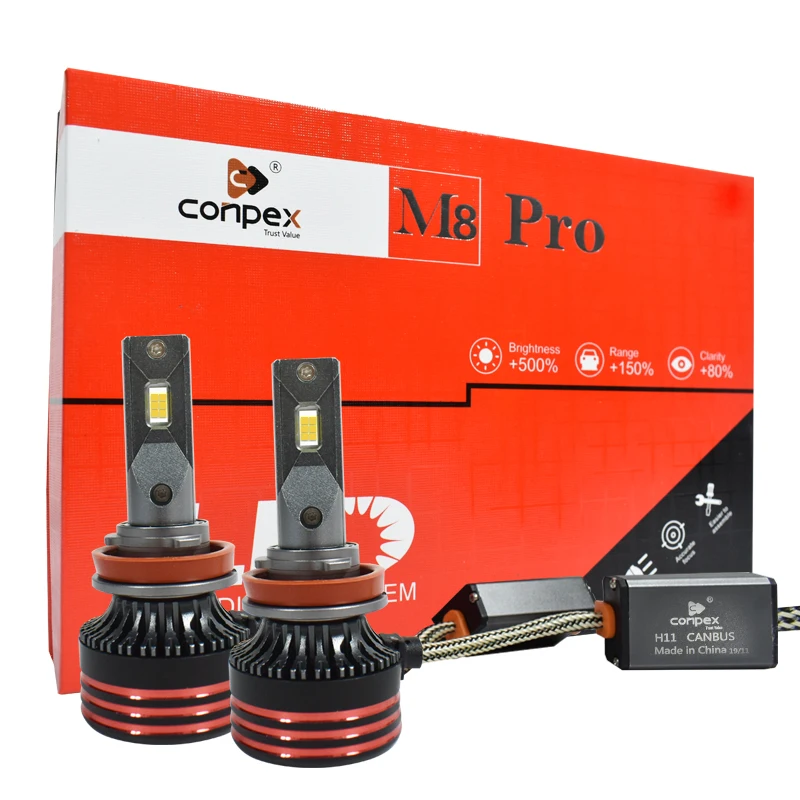 
Quick start M8 pro 100w 6000k 9006 hb4 H4 H7 led headlight 9005 hb3 LED light bulb car H11 led headlight 