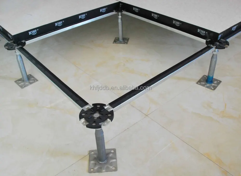 Data center raised access floor system hpl / pvc / ceramic finish tile raised floor