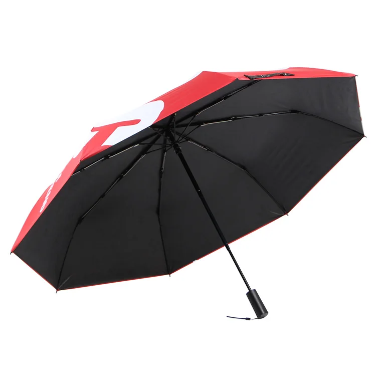 over size full screen printing UV protection 3 folding auto open close umbrella