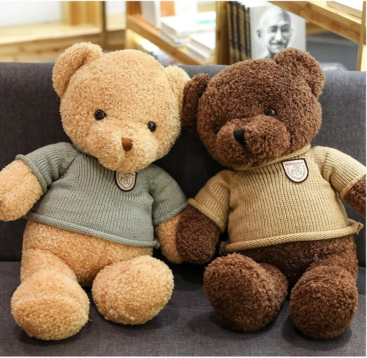 Hot sales  plush teddy Bear toy large  T-shirt bear custom 100% cotton stuffed soft teddy bear for children