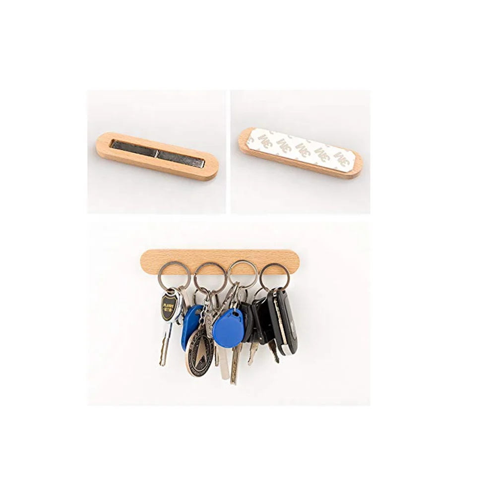 Органайзер для ключей, держатель для фотокарт, держатель для заметок, магнитный деревянный держатель для ключей, крючок для ключей