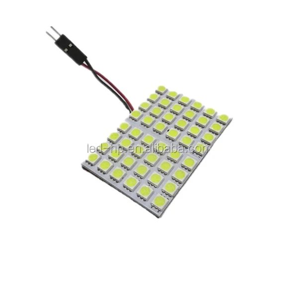 Factory Supply Super Brightness led car panel lamp 48SMD 5050 With 3 Socket/Adapters/Connectors Bus Interior Light