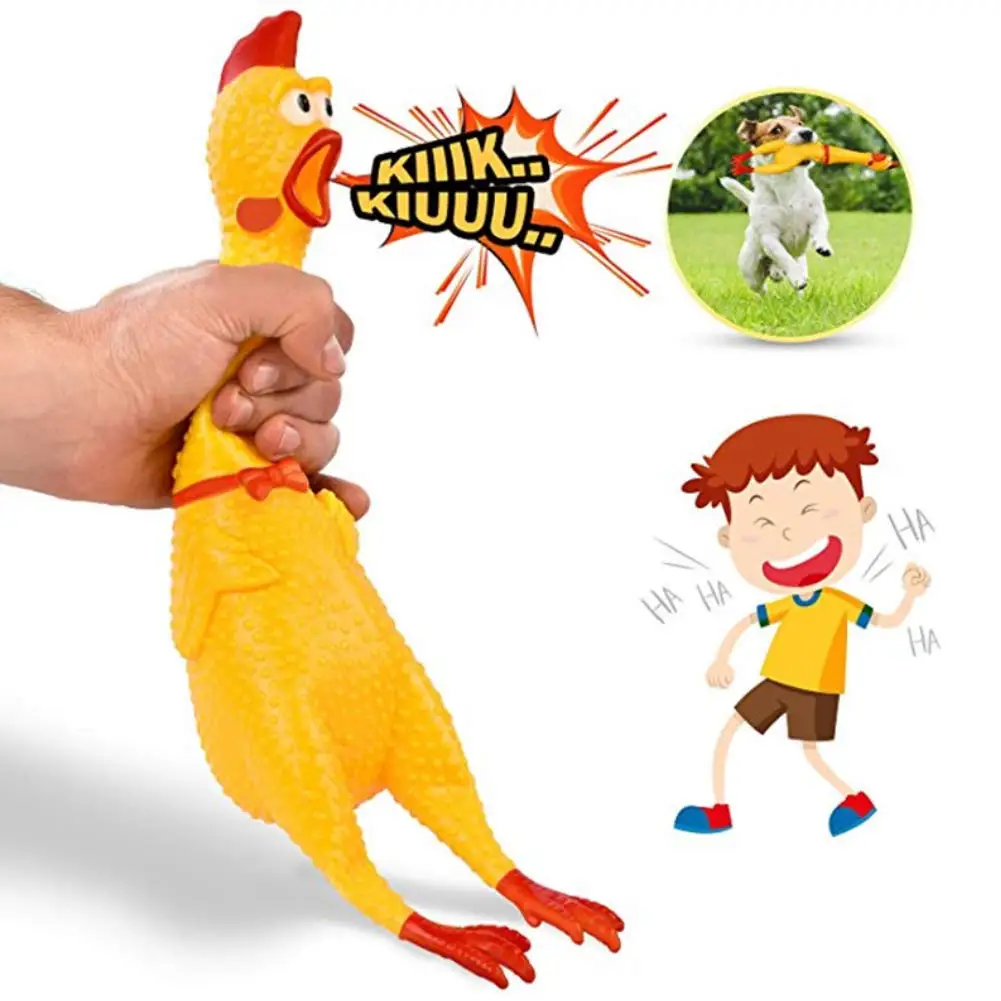 Wholesale PVC Rubber Screaming Chicken Pet Dog Toy IQ Training Interactive Venting Shrilling Chicken Chew Toys