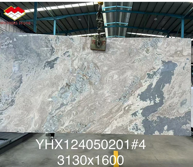 Luxury Fantasy Gold Sand Marble Italy Blue Gold Sand Marble Slab Natural Blue Marble Stone for Bathroom Vanity Wall Cladding