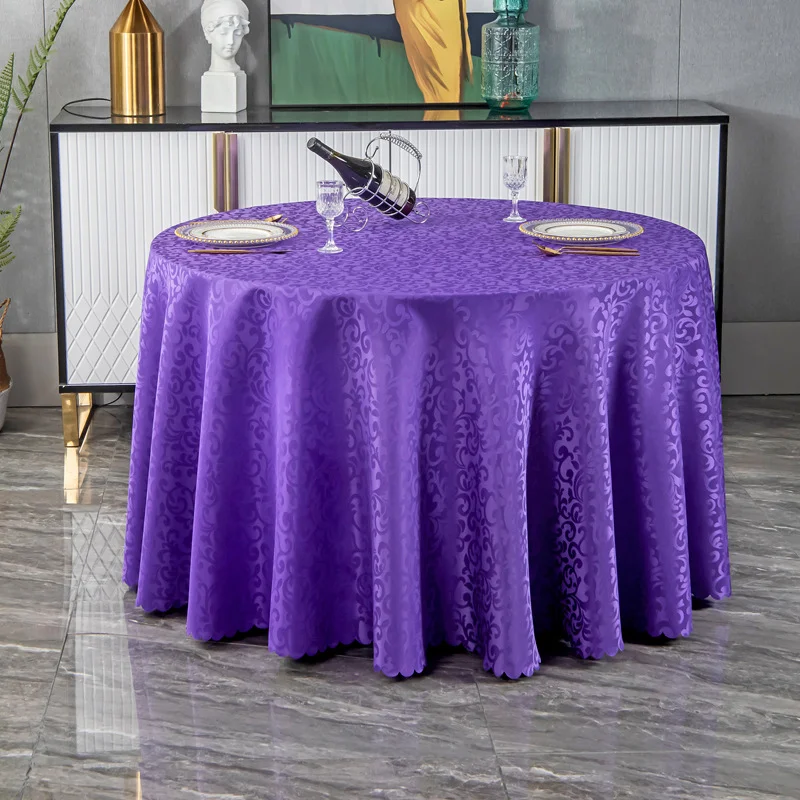 Custom Luxury Jacquard Polyester Tablecloth Damask Wedding Home Hotel Round Dining Tablecloth Table Linens For Events Party