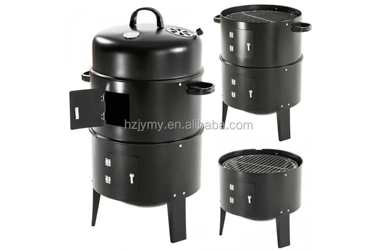 Outdoor Commercial Portable three layer black smoke barbecue oven