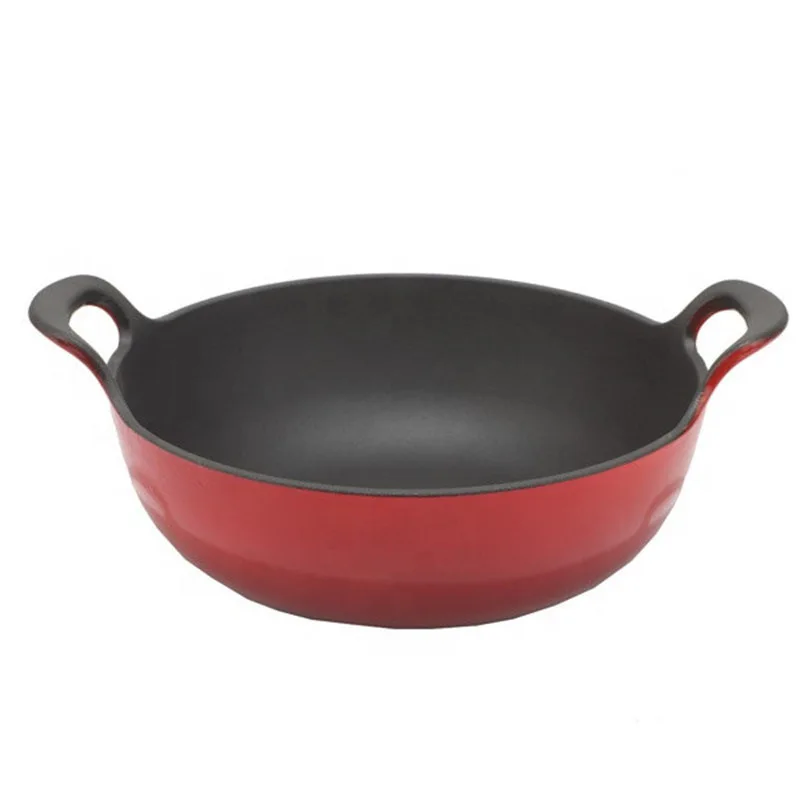 Tow Handles Enameled Cast Iron Pot Wrought Iron Pots Soup Casserole With Glass/Wooden Lid Wholesale Kitchenware Manufacturer OEM
