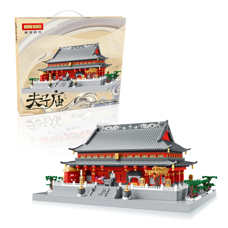 MOYU 3812 PCS Chinese Architecture Confucius Temple model DIY Micro Building Blocks Assembly Puzzle Bricks Toy for Kids