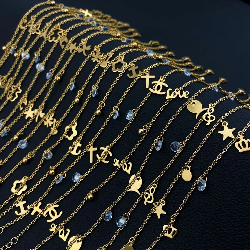 26 Styles No Fade Stainless Steel Chain Foot Jewelry Fashion Dolphin Butterfly Love Anchor Anklets Bracelet For Women