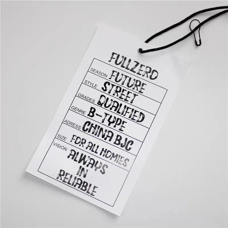 string 350gsm white paper custom swing gift price tags labels with printing for t-shirts