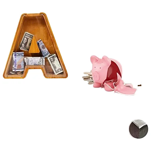 Coin Money Saving Box Piggy Bank Transparent Custom Personalized Wooden for Kids Boys Girls DIY Gifts Carton Wood Letter ZHE