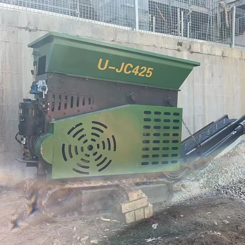 upsen ujc425 mini mobile jaw crusher portable concrete recycling machine