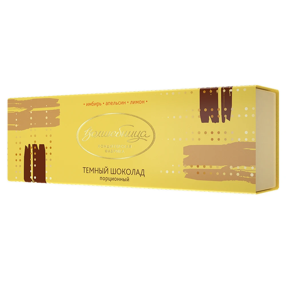 
Volshebnitsa Dark portioned chocolate with toppings (ginger, orange, lemon) 