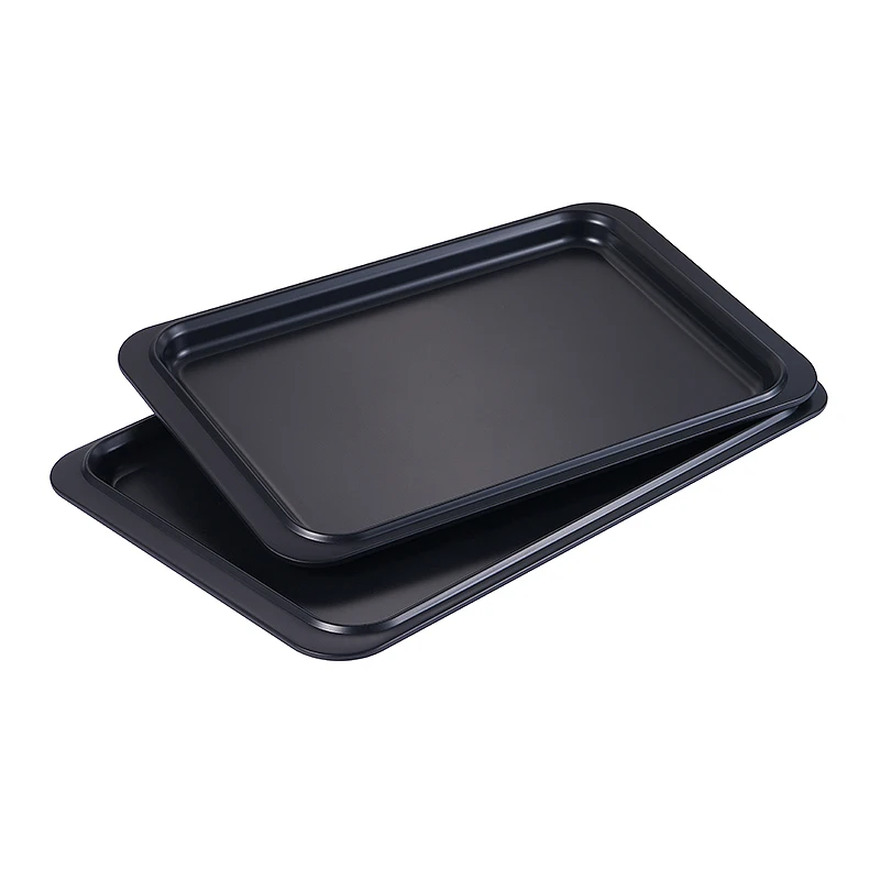 Baking Dishes 0.8mm Bakewre  2pcs Cookie Sheet Pan Set 13IN 15IN  Customized Home Cake Pan Carbon Steel Baking Pan Cookie Sheet