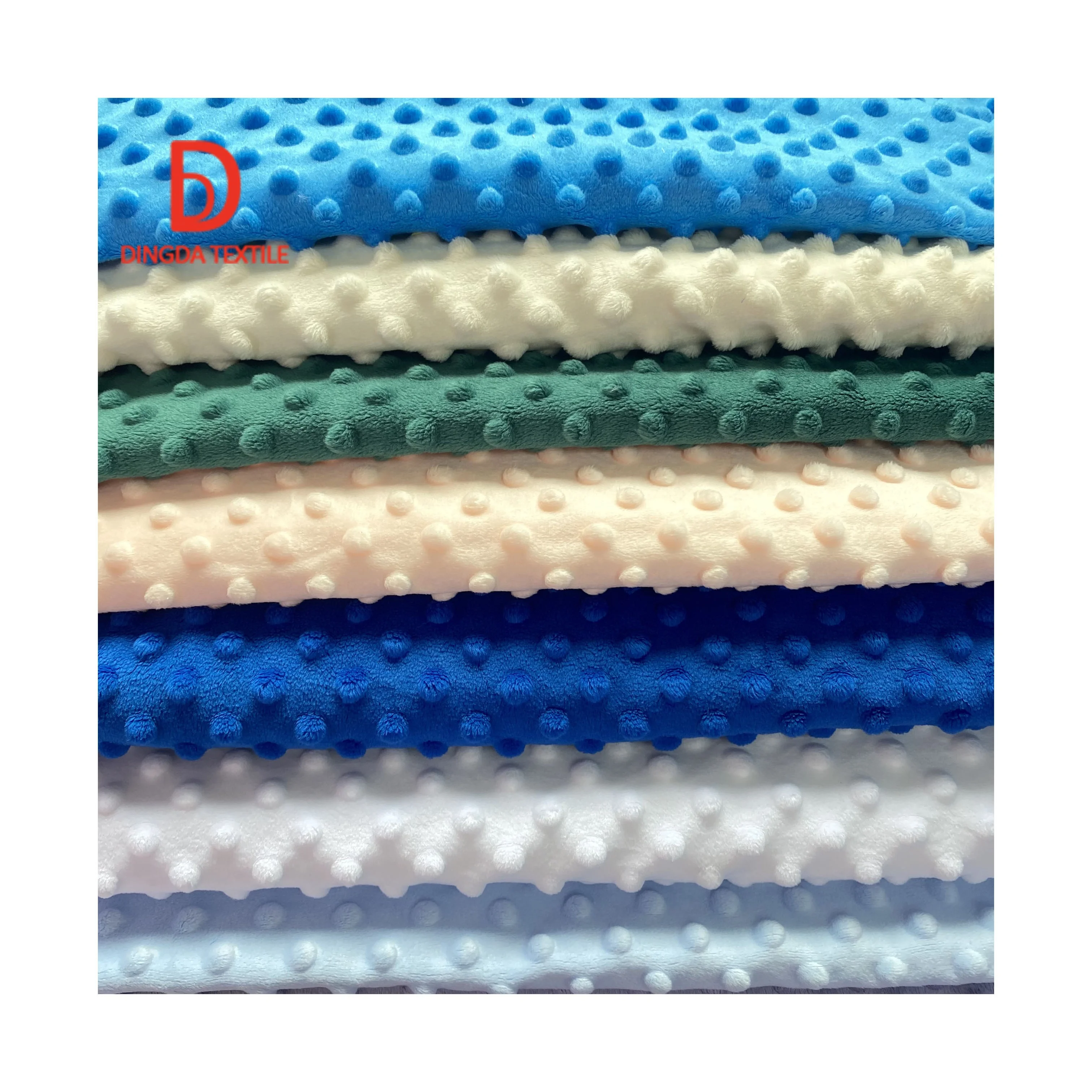 Velvet fabric minky dot 100%Polyester super soft Minky baby blanket Travel pillow and blanket set fabric