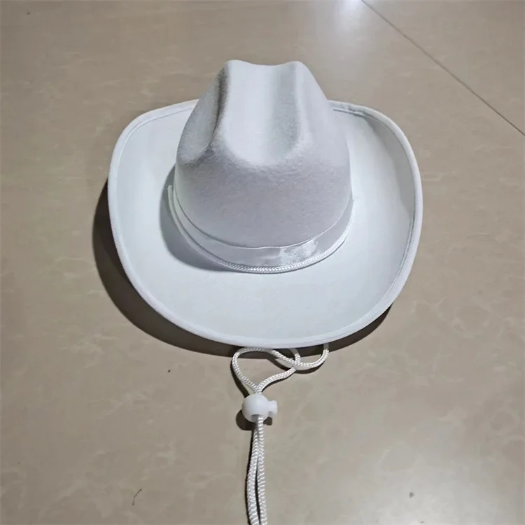 special sell suede standard crazy hat with hard top and adult size cowboy with belt