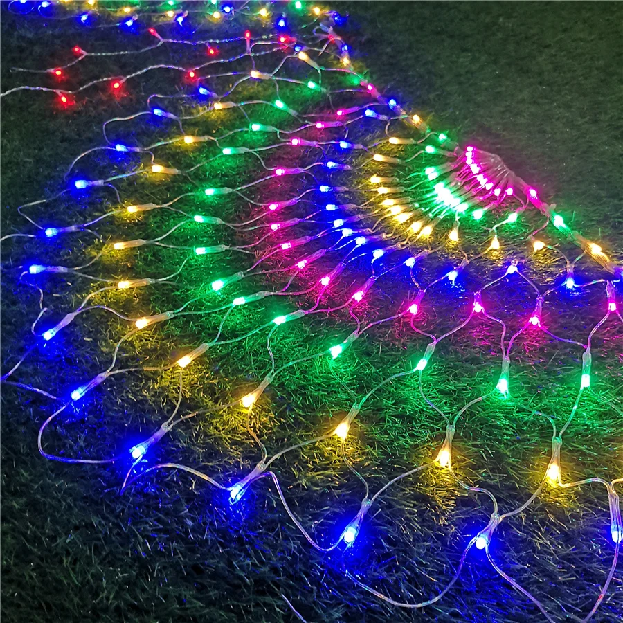 
3.5M/420L Colorful Peacock Wings LED String Lights Fairy Starlight Net Light Christmas Day Lighting 